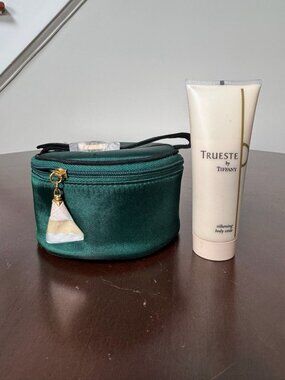 VTG Tiffany & Co. Trueste Silkening Body Voile Lotion & Green Case 80% Full